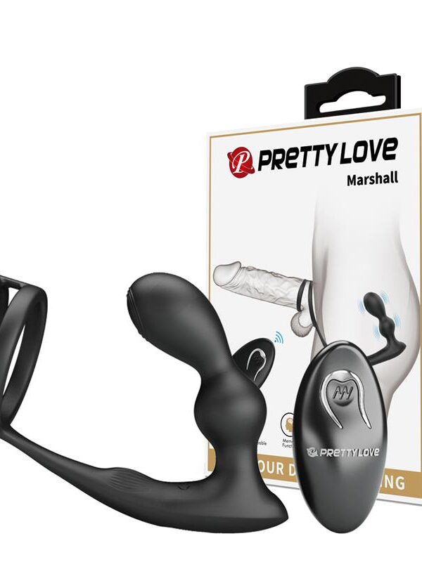 Marshall Plug Anal con Vibración y Anillo para el Pene y Testículos