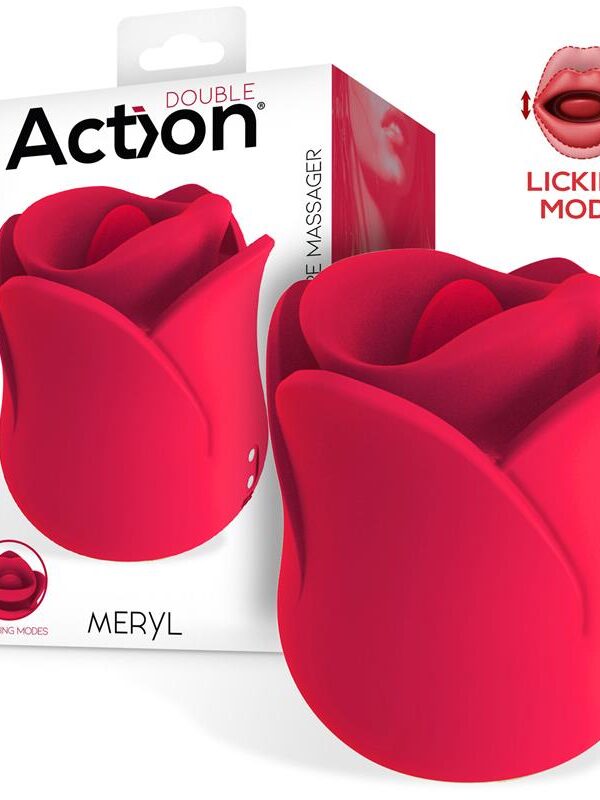 Meryl Estimulador Vibrador de Rosa con Lengua 2 Motores