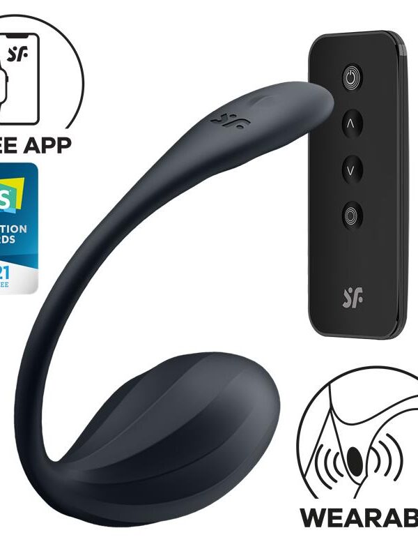Ribbed Petal con Satisfyer Connect APP Negro
