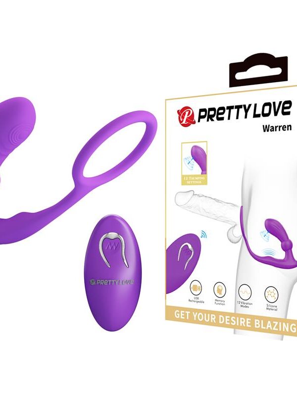 Warren Plug Anal y Anillo para el Pene con Vibración y Pulsación a Control Remoto