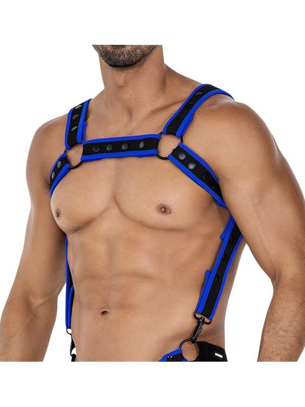 H4RNESS05 Arnés de Pecho Neon Azul Eléctrico Talla Única
