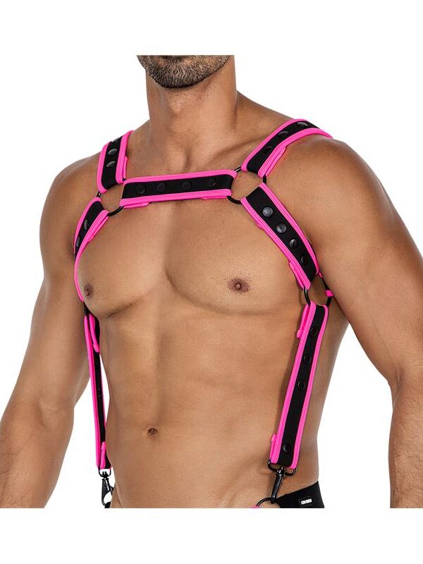 H4RNESS05 Arnés de Pecho Neon Rosa Talla Única