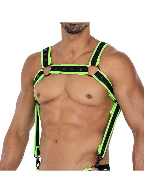 H4RNESS05 Arnés de Pecho Neon Verde Talla Única