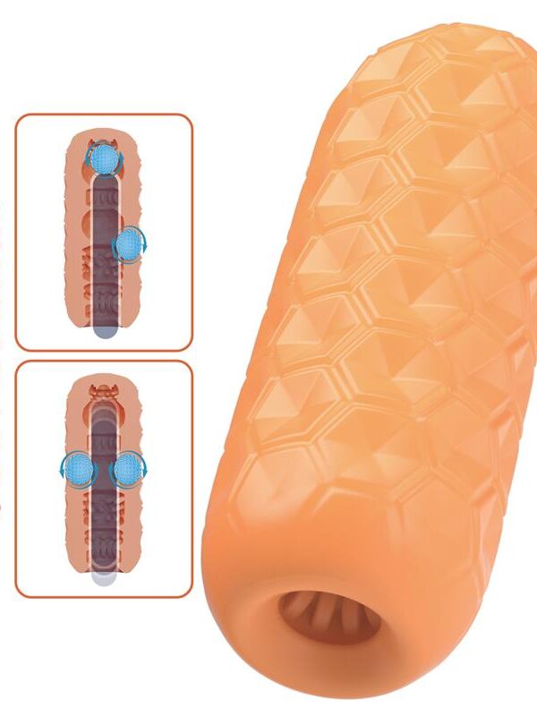 Masturbador Manual HoneyComb con 2 Bolas Internas