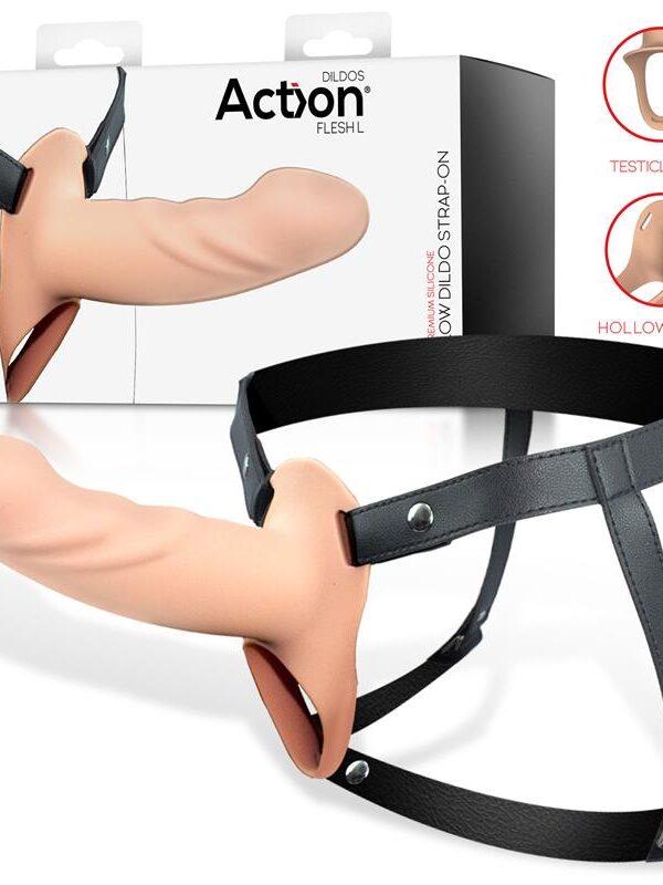 Arnés Strap-on con Dildo Hueco Silicona Premium Talla L