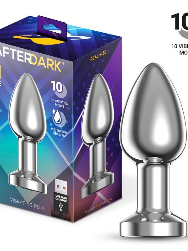 Dimpor Plug Anal Cromado con Vibración USB Magnético Talla M