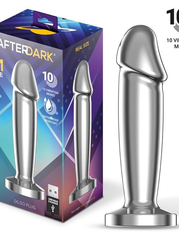 Sarmy Plug Anal Cromado con Vibración USB Magnético Talla M