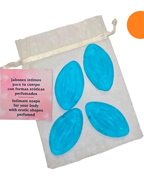 Set de 4 Mini Jabones en Forma de Vagina Naranja Aromatizados