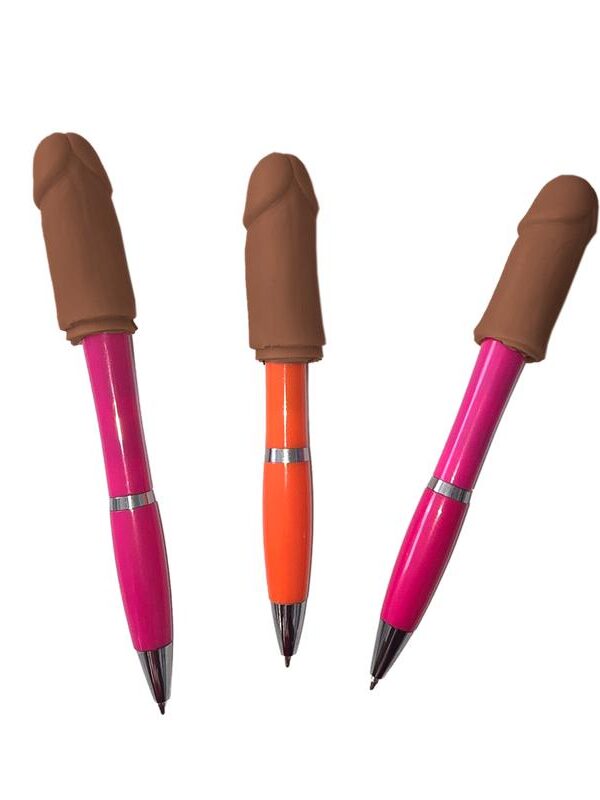 3 Bolígrafos con Punta en Forma de Pene Mulato