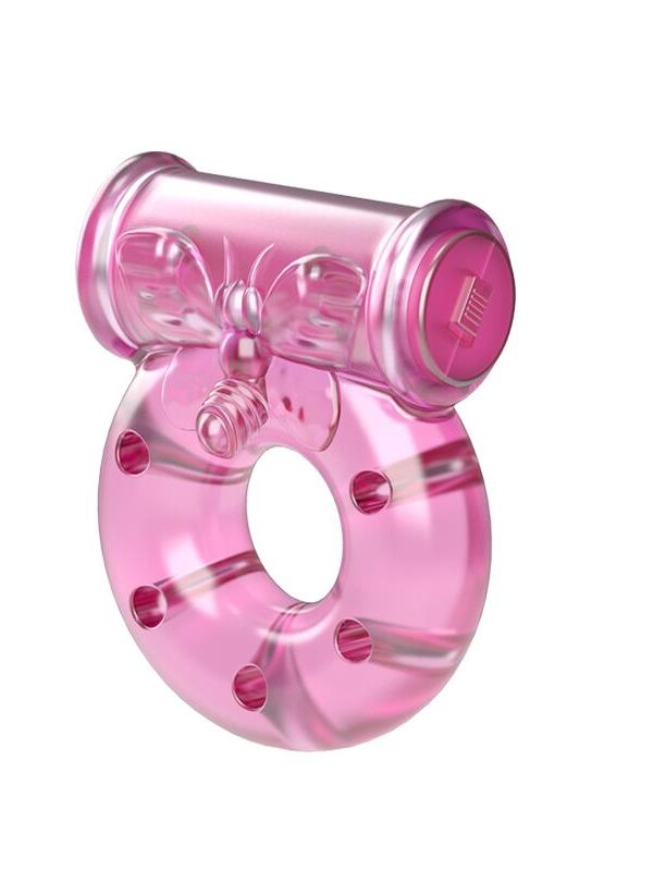 Baile Anillo Vibrador con Preservativo Color Rosa