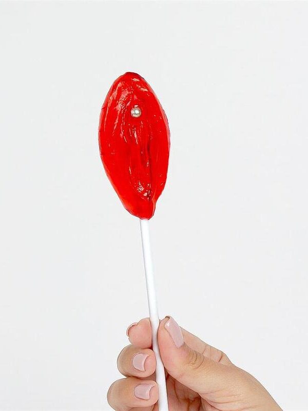 Piruleta de Fresa en Forma de Vagina
