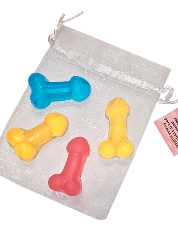 Set de 4 Mini Jabones Forma de Pene de Colores