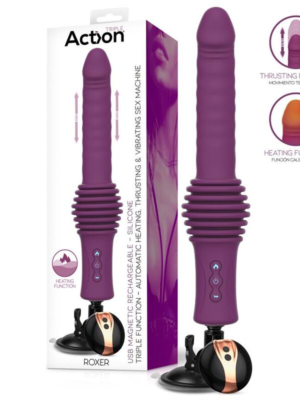 Roxer Sex Machine con Vibración, Thrusting, Efecto Calor y Control Remoto