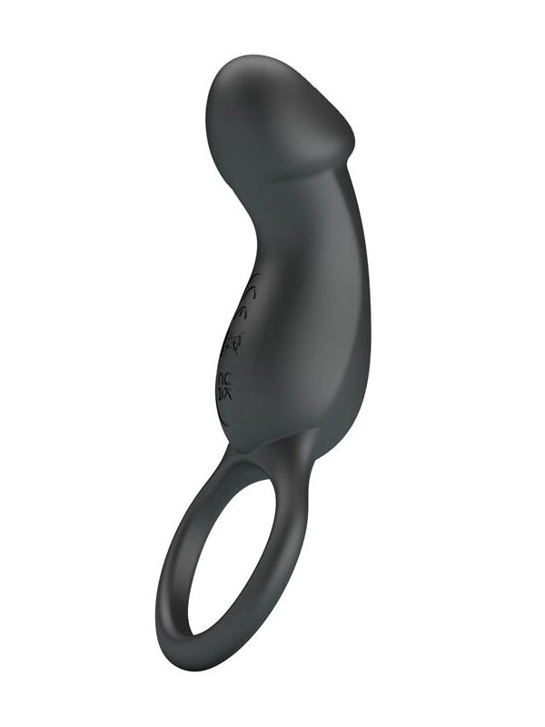 Trae Anillo Vibrador  Silicona USB Negro
