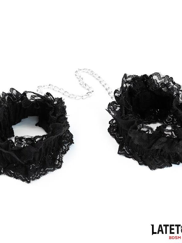 Esposas para Pies de Encaje Elástico Negro