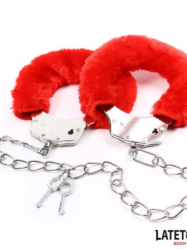 Esposas Pies Peluche Terciopelo Rojo