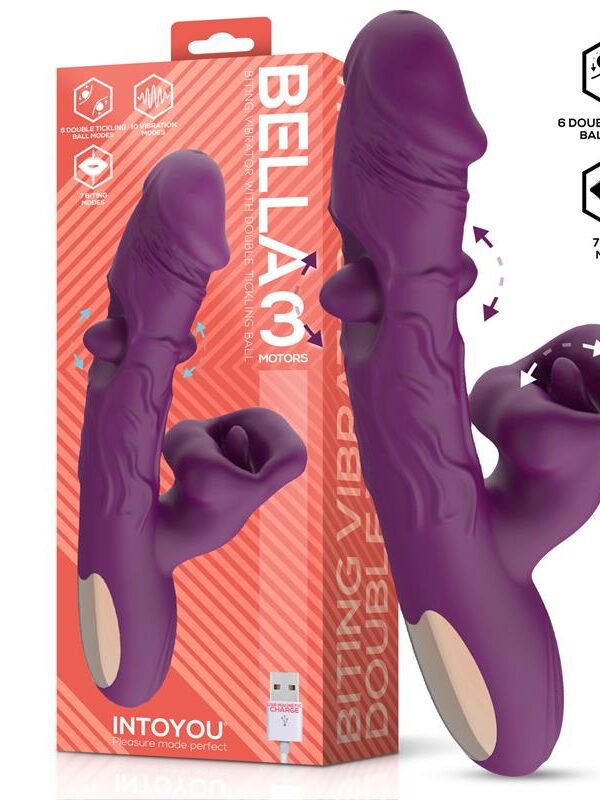 Bella Vibrador Doble Bola Cosquilleante y Mordisqueo 3 Motores