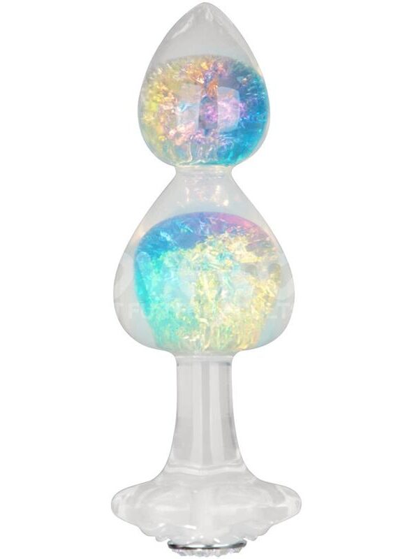 Gemoria Plug Anal de Silicona con Centro de Cristal Multicolor