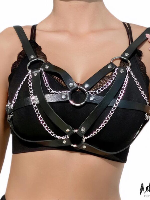 Karina Top Cuero Vegano con Cadenas Talla Única