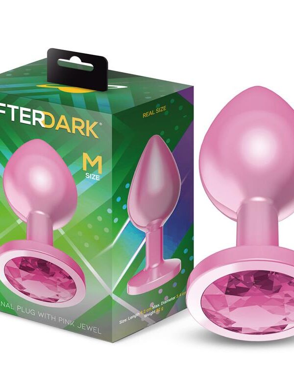 Plug Anal Anodizado Rosa con Joya Talla M