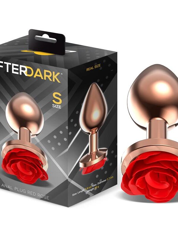 Rose Plug Anal Oro Rosa Rosa Roja en la Base Talla S