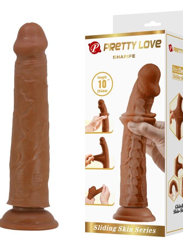Sharife Dildo con Piel Deslizante-Retractil 25 cm