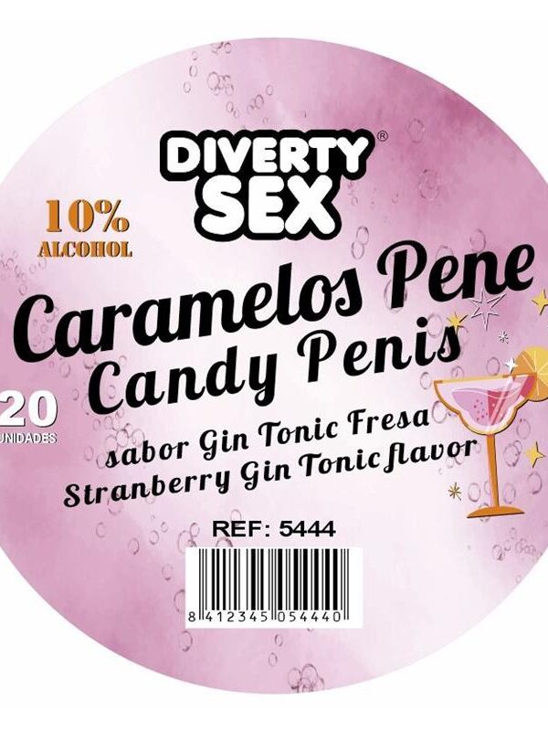 20 Caramelos Forma de Pene Sabor Gin Tonic