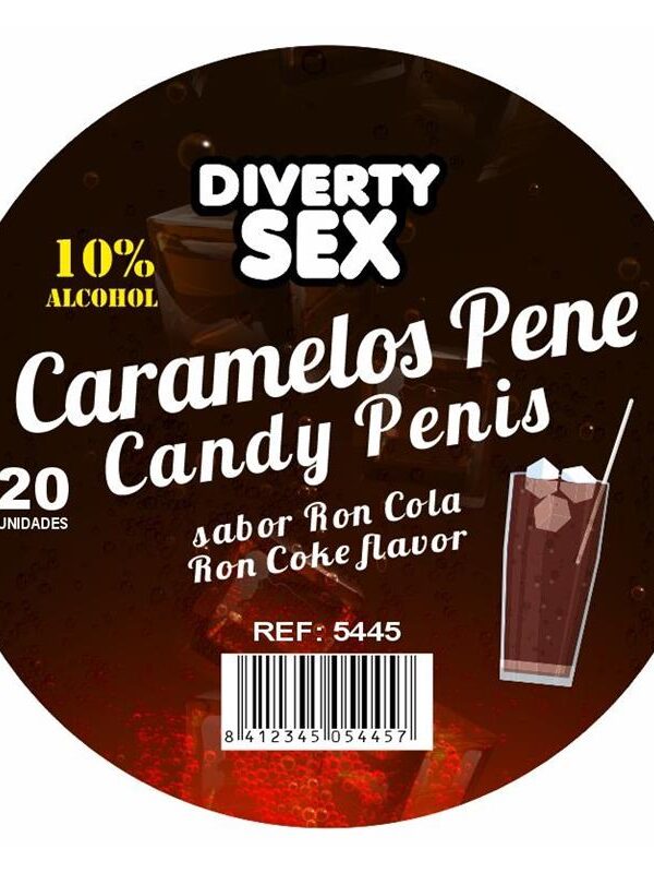 20 Caramelos Forma de Pene Sabor Ron Cola
