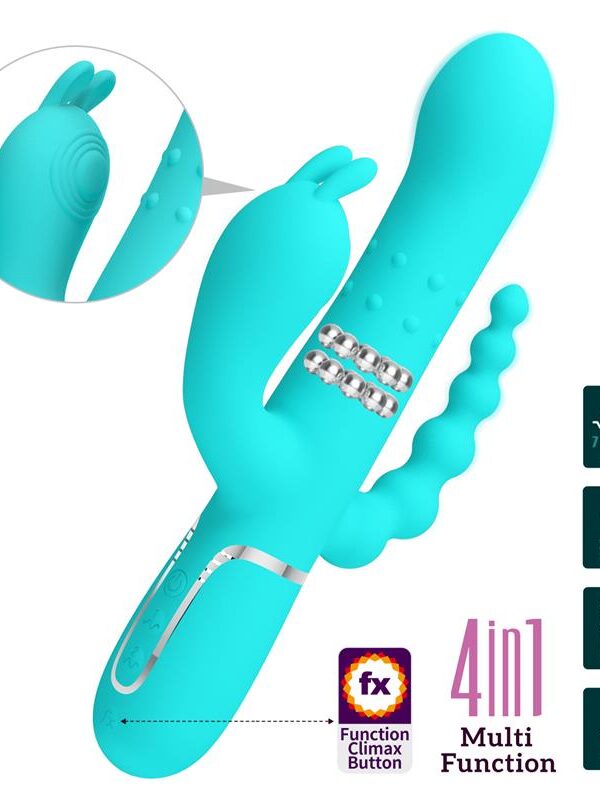 Cammy Vibrador con Bolas Rotadoras y Cadena Anal