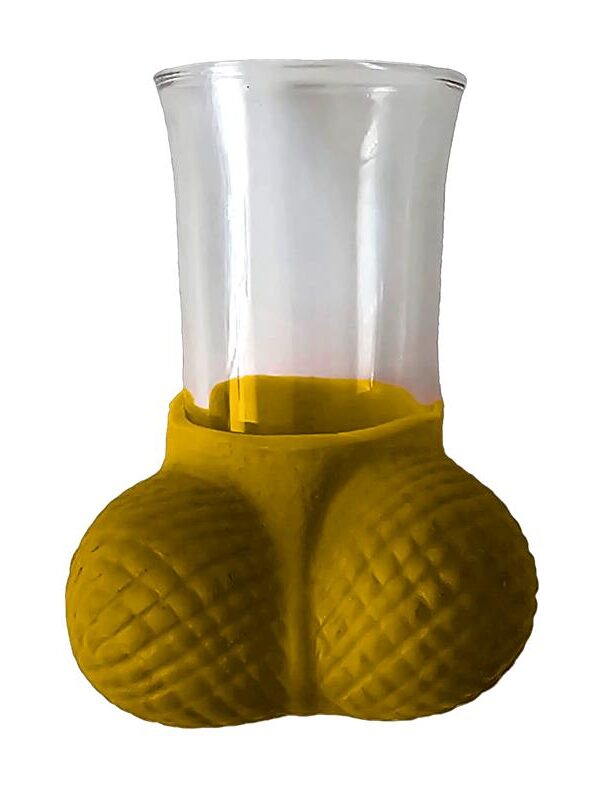 Chupito de Cristal con Testiculos Dorado