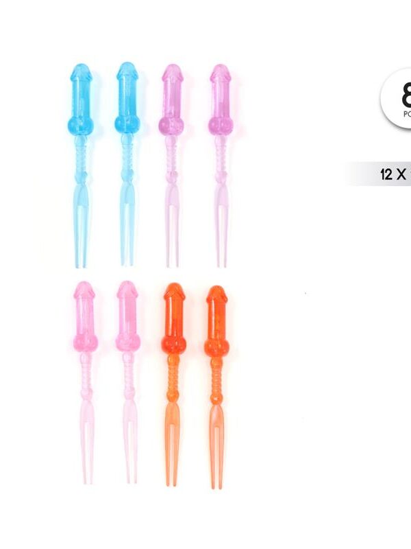 Pinchos Forma Pene Colores 8 unidades