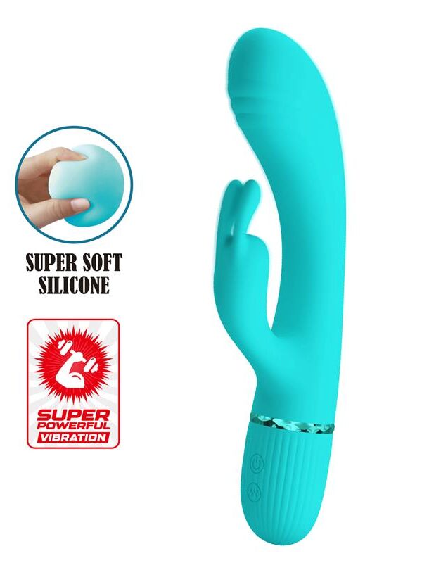 Scocco Vibrador con Rabbit Turquesa