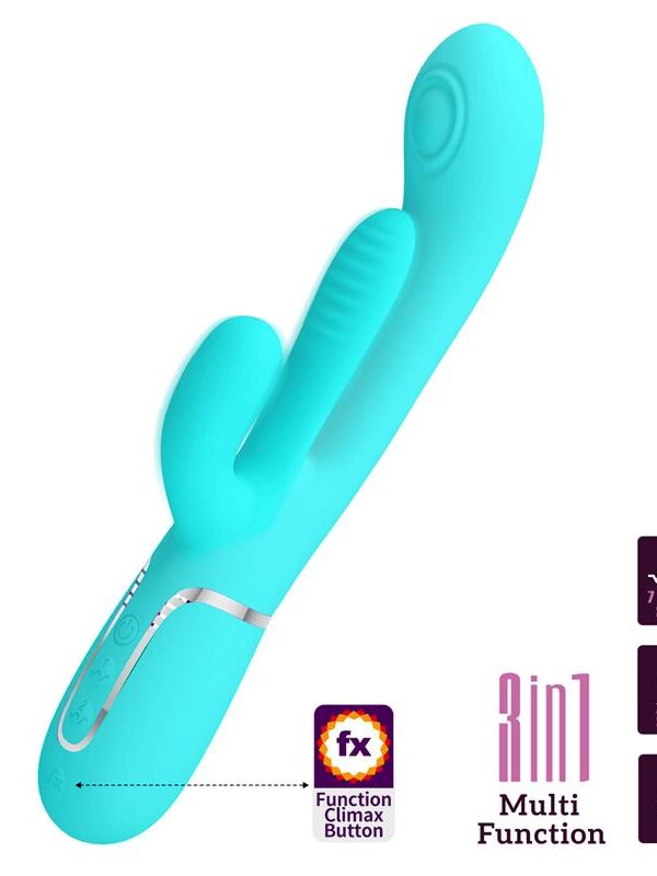 Shania Vibrador con Lengua y Thumping Turquesa