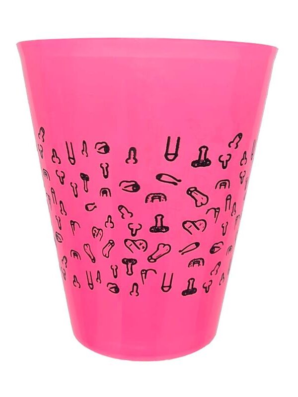 Vaso Plástico Diseño Penes Fuscia 500ml
