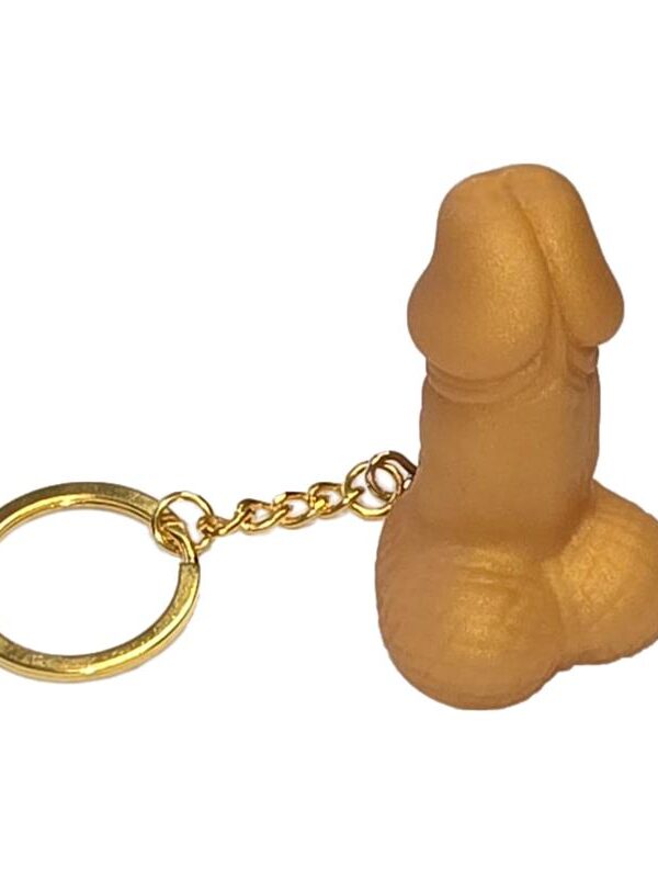 Llavero de Goma Dura Forma de Pene Dorado
