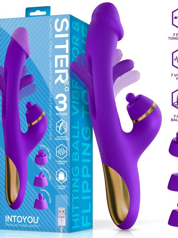 Siter 2.0 Vibrador con Lengua Flapping, Golpeteo y Cabezales Intercambiables