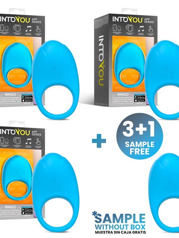Pack 3 + Muestra Ringo Anillo Vibrador con APP Azul